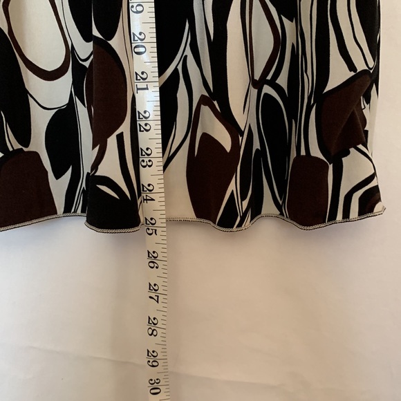 Studio M black brown cream print 3/4 sleeve blouse - Picture 9 of 10